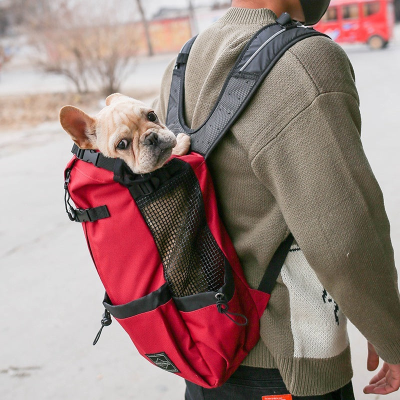 Pet Dog Carrier Bag Carrier Backpack Out Double Shoulder