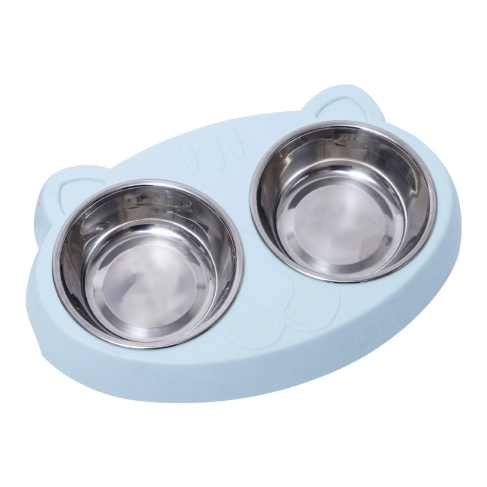 Dog Double Water And Food Bowls Stainless Steel