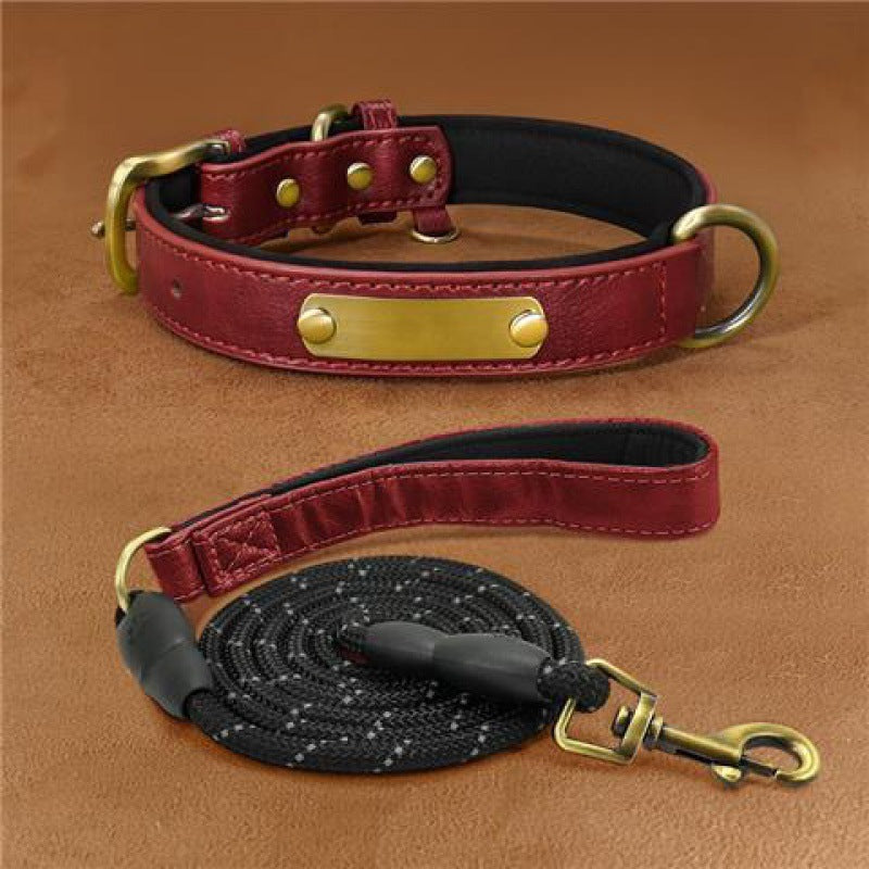 Dog Collar Engraved With Lettering To Prevent Loss Of Neck Collar